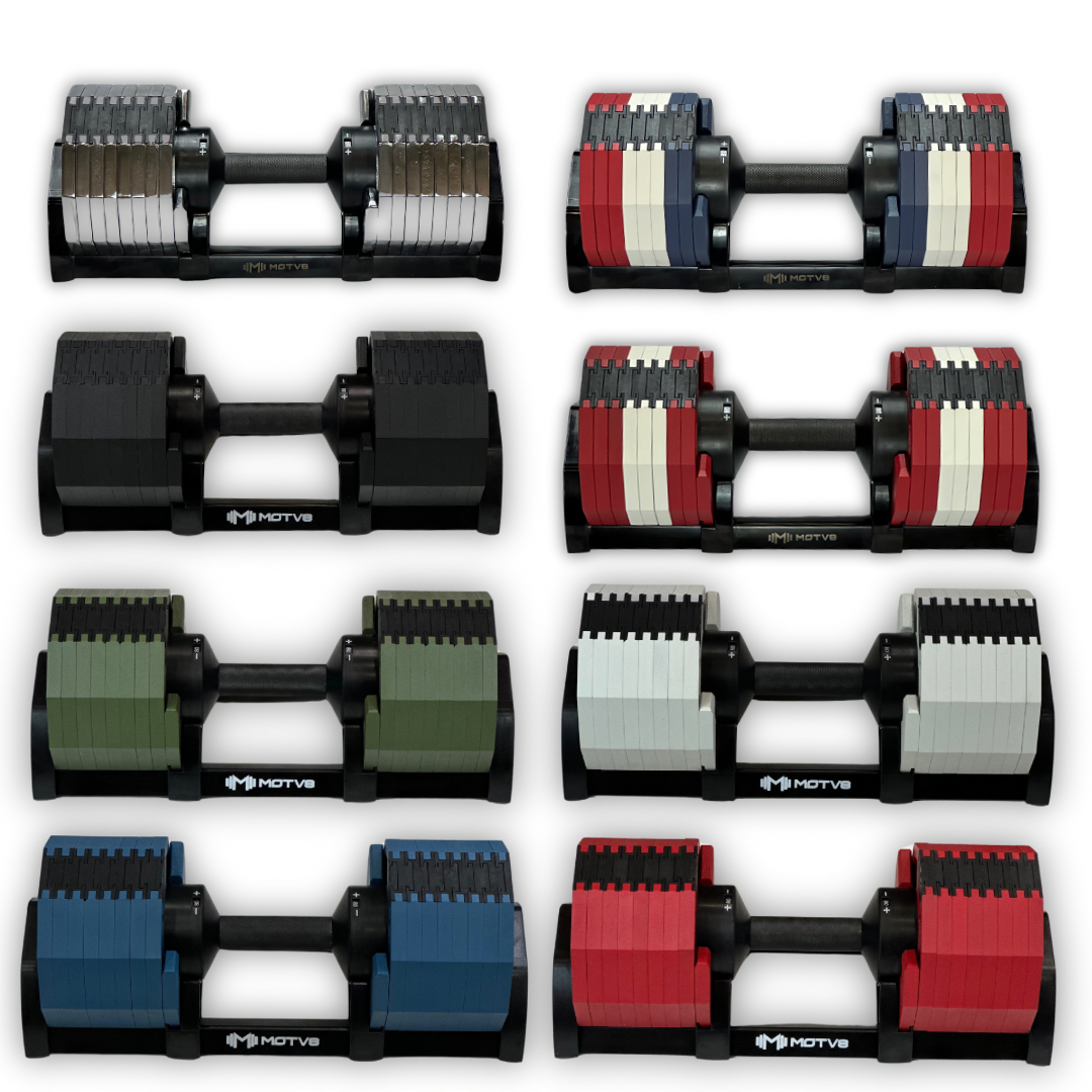 Motv8 Decabell 5 80 Adjustable Dumbbells Platinum No
