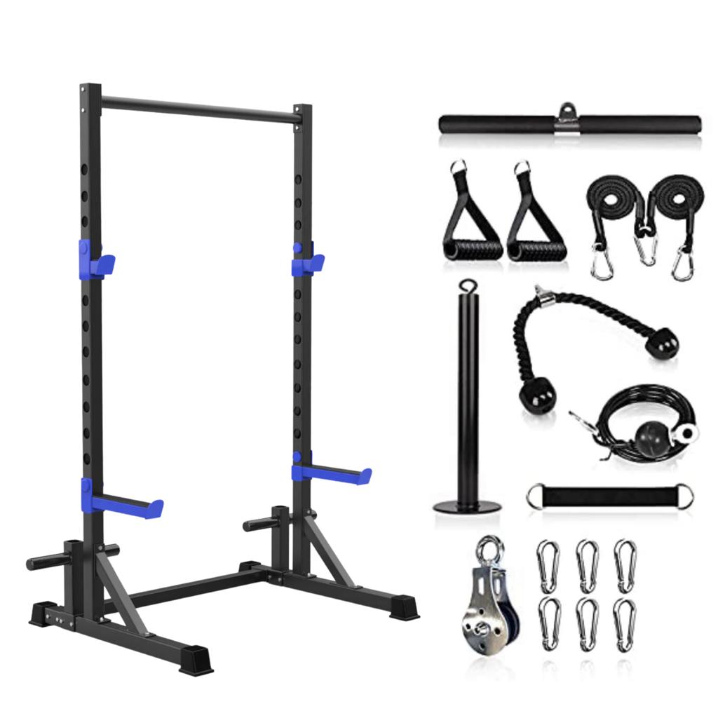 Pull Up Squat Rack + Portable Pulley System